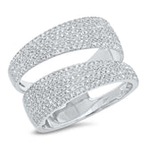 0.81ct 14k White Gold Diamond Pave Lady's Ring Size 6.5